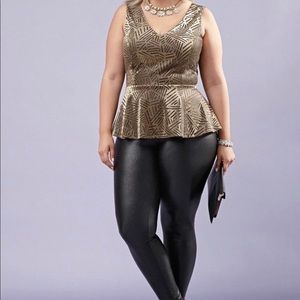 FOREVER 21+ Abstract Peplum Top